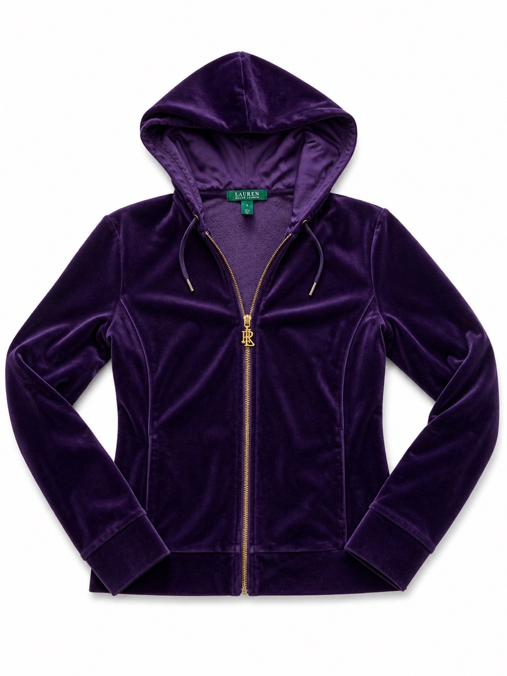 Rarph Lauren Purple Velvet Hooded Jacket